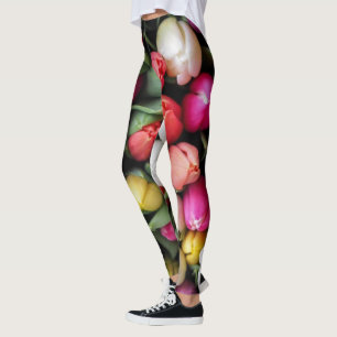 Tulips Colourful Flowers Easter Spring Leggings