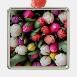 Tulips Colourful Flowers Easter Spring Metal Tree Decoration