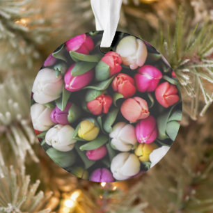 Tulips Colourful Flowers Easter Spring Ornament