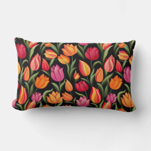 Tulips Cotton Throw Pillow