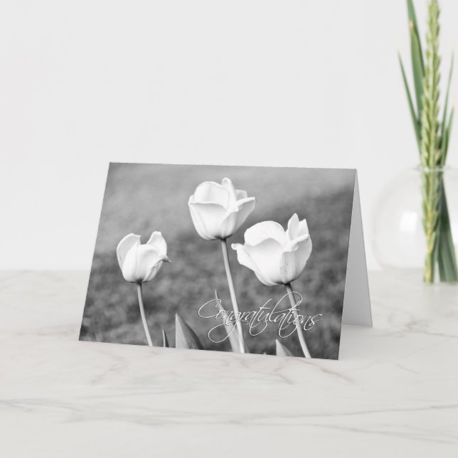 Tulips Couple Wedding Congratulations Card (Front)