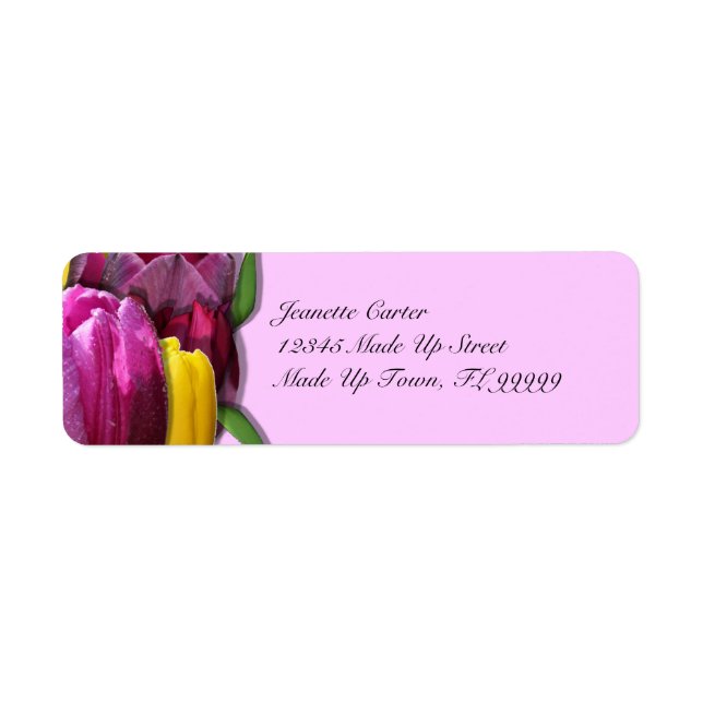 Tulips Custom Return Address Labels (Front)