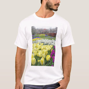 Tulips, daffodils, and Grape Hyacinth flowers, T-Shirt