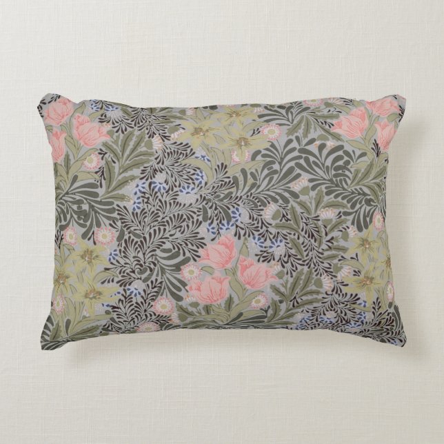 Tulips, Daisies and Honeysuckle Decorative Cushion (Front)