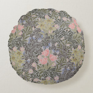 Tulips, Daisies and Honeysuckle Round Cushion