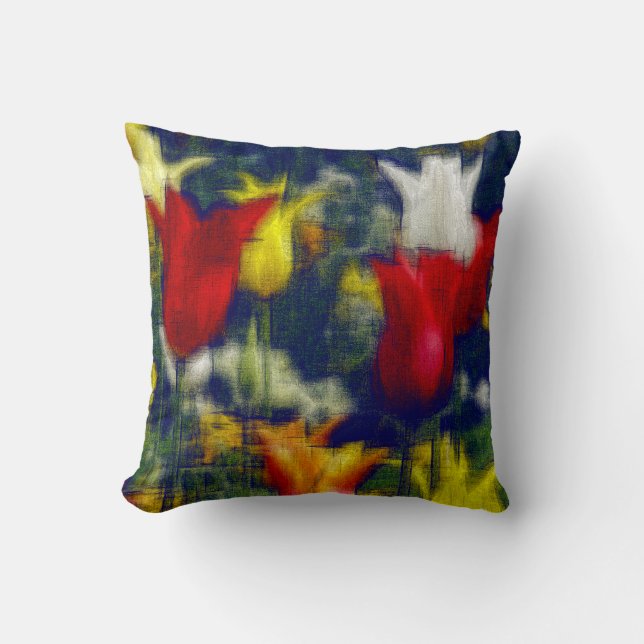 Tulips digital effect of style "impression"  cushion (Front)