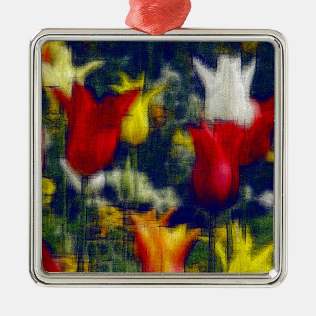 Tulips digital effect of style "impression"   metal tree decoration (Front)
