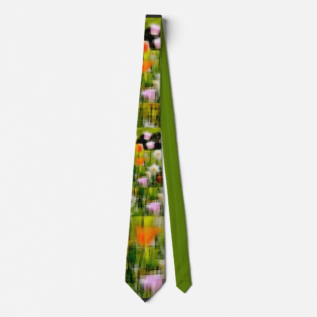 Tulips digital effect of style "impression"  tie (Front)
