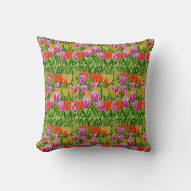 Tulips Duvet Throw Pillow (Front)