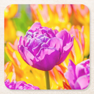 Tulips Enchanting 12 Square Paper Coaster