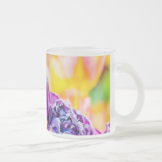 Tulips Enchanting 14 Frosted Glass Coffee Mug (Right)