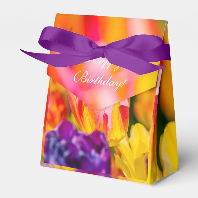 Tulips Enchanting Beautiful Favour Box (Front Side)