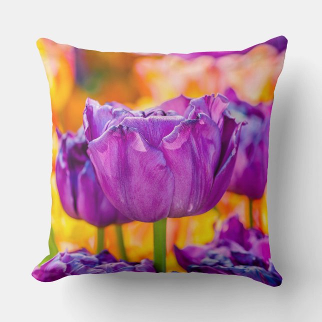 Tulips Enchanting Purple Cushion (Front)