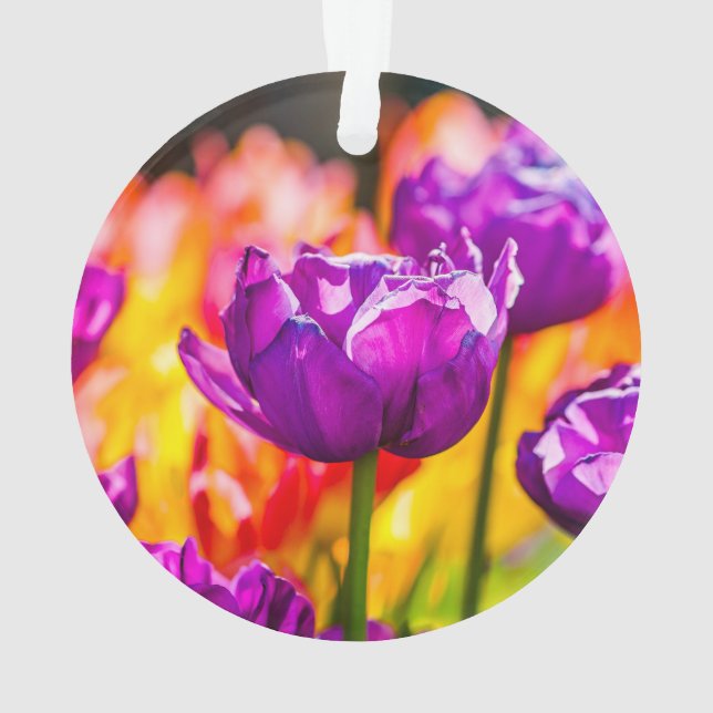 Tulips Enchanting Purple Ornament (Back)