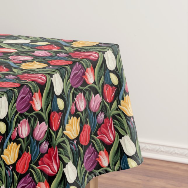 Tulips Floral Cotton Tablecloth (In Situ)