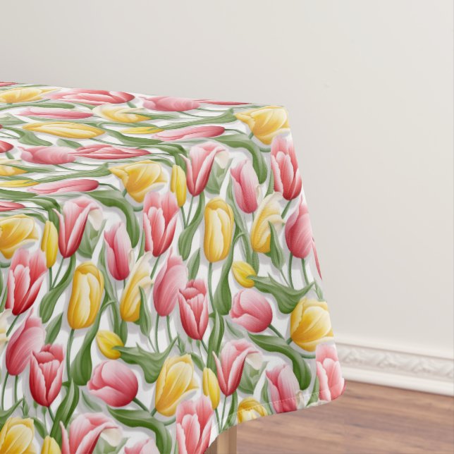 Tulips Floral Cotton Tablecloth (In Situ)