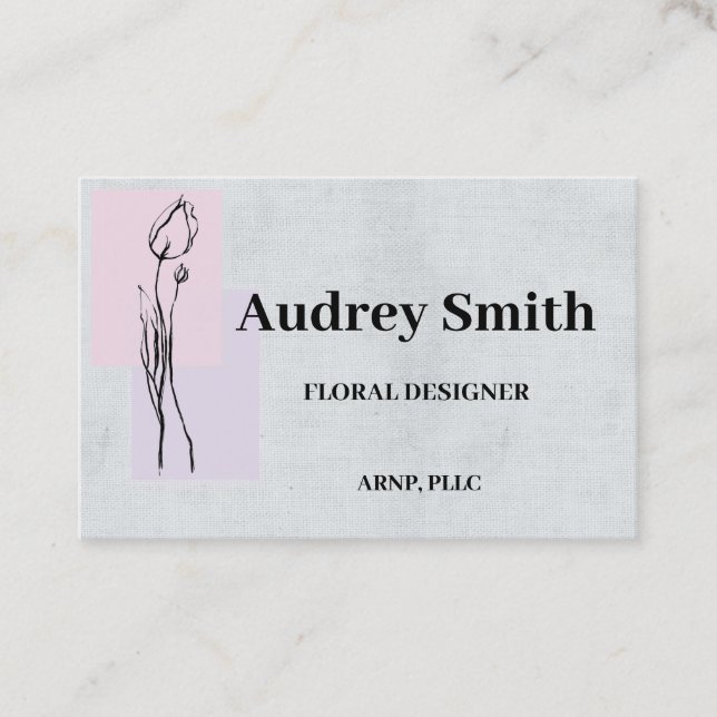 Tulips Floral Designer Professional Floral Business Card (Front)