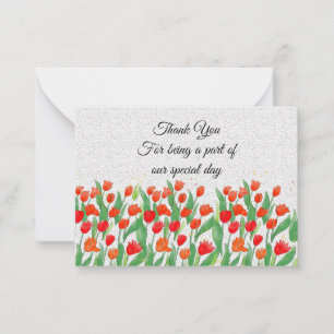 Tulips Flower On Spring Thank You Cards