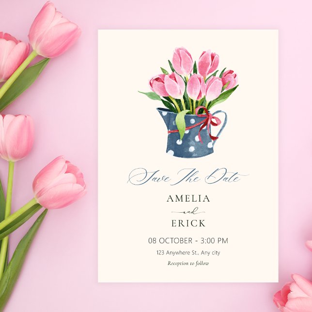 Tulips flowers bouquet  save the date (Creator Uploaded)