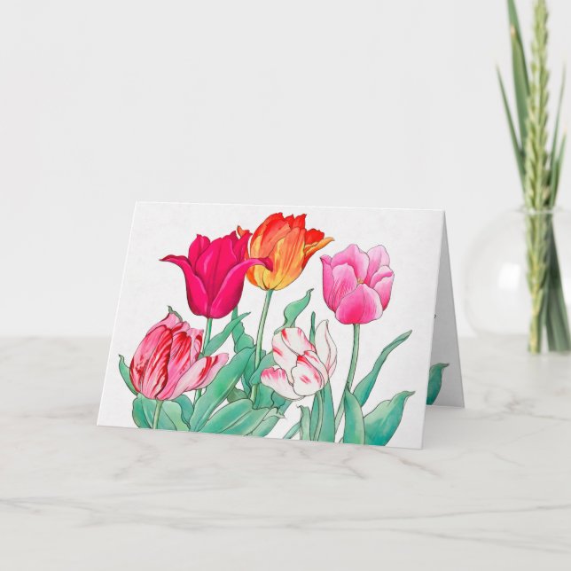 Tulips Garden Happy Birthday   Card (Front)