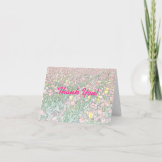 Tulips Hand Drawing Thank You Card