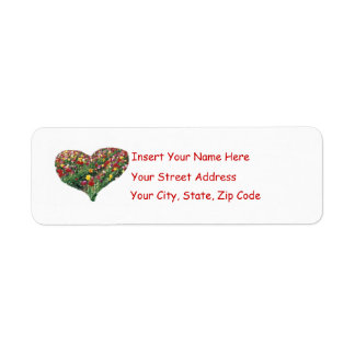 Tulips Heart Customisable Labels