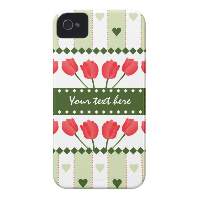 Tulips & Hearts iPhone 4 Case-Mate Case-Mate iPhone Case (Back)