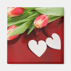 Tulips & Hearts magnet