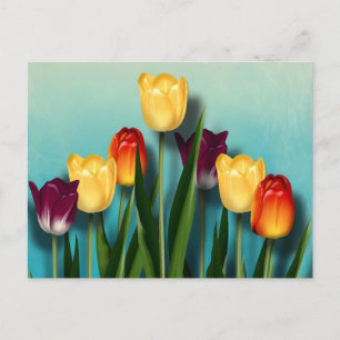 tulips holiday postcard