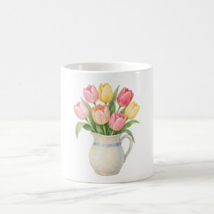 Tulips in a Ceramic Jug Coffee Mug