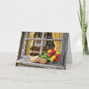 Tulips in a Dutch Wooden Shoe Card