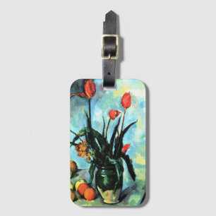 Tulips in a Vase by Paul Cezanne, Vintage Art Luggage Tag