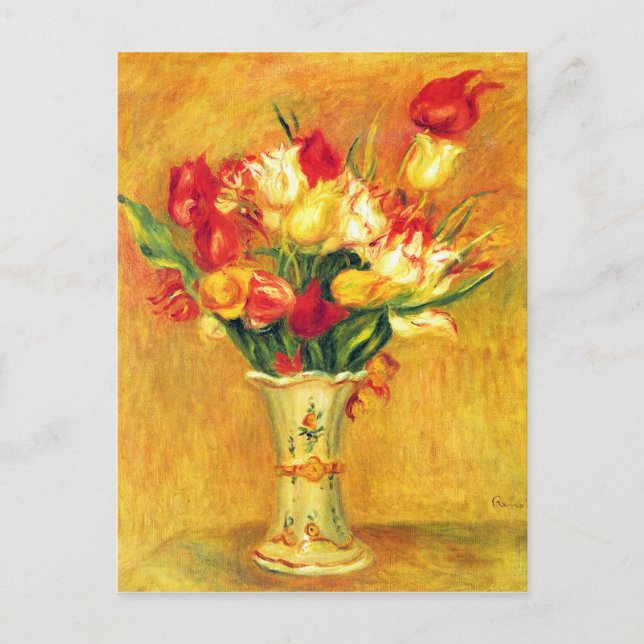 Tulips in a Vase by Pierre Renoir Postcard (Front)