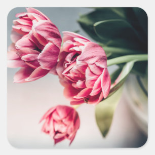 Tulips in a Vase Square Sticker