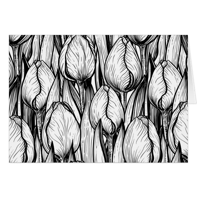 Tulips in black and white (Front Horizontal)