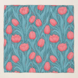 Tulips in blue and red scarf<br><div class="desc">Tulips in blue and red, seamless pattern</div>