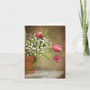 Tulips in Clay Pot Card