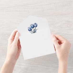 Tulips in Delft Blue  All In One Invitation