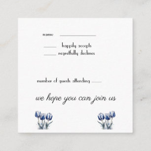 Tulips in Delft Blue customisable Enclosure Card