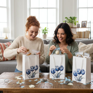 Tulips in Delft Blue  Small Gift Bag