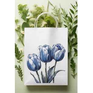 Tulips in Delft Blue  Small Gift Bag