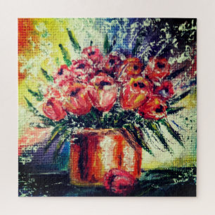 Tulips In Pot Jigsaw Puzzle Painting