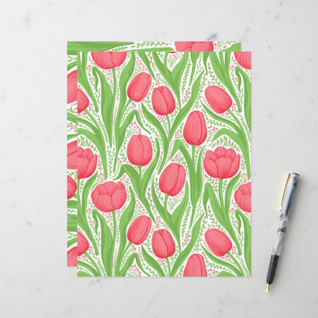 Tulips in red and green (Front/Back In Situ)