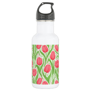 Tulips in red and green 532 ml water bottle