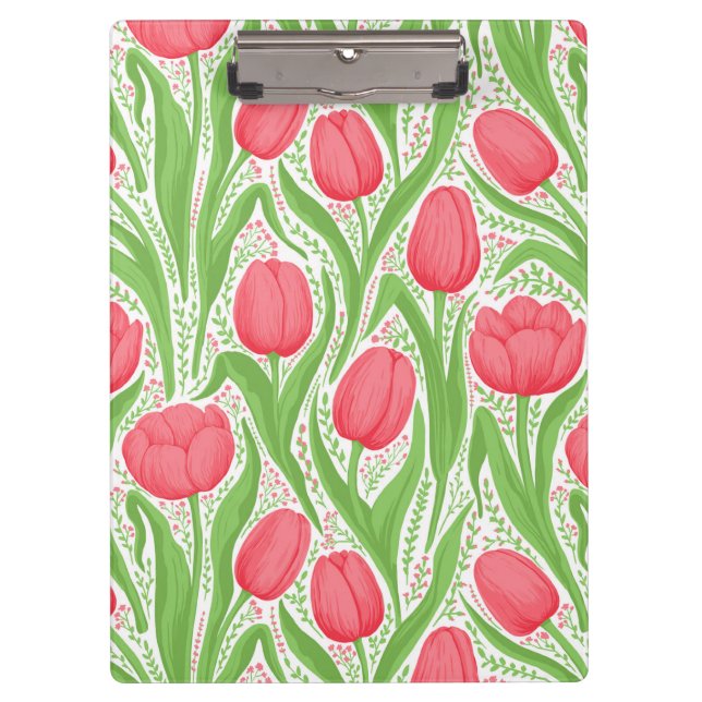 Tulips in red and green clipboard (Front)