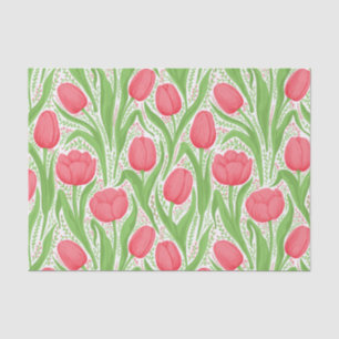 Tulips in red and green tissue paper
