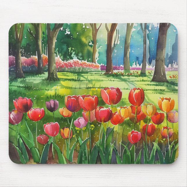 Tulips in The Park Mouse Pad (Front)