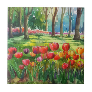 Tulips in The Park Tile