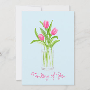 Tulips in Water Handpainted Watercolor Floral Holiday Card