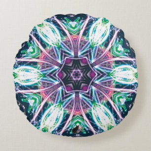 Tulips Kaleidoscope  Round Cushion